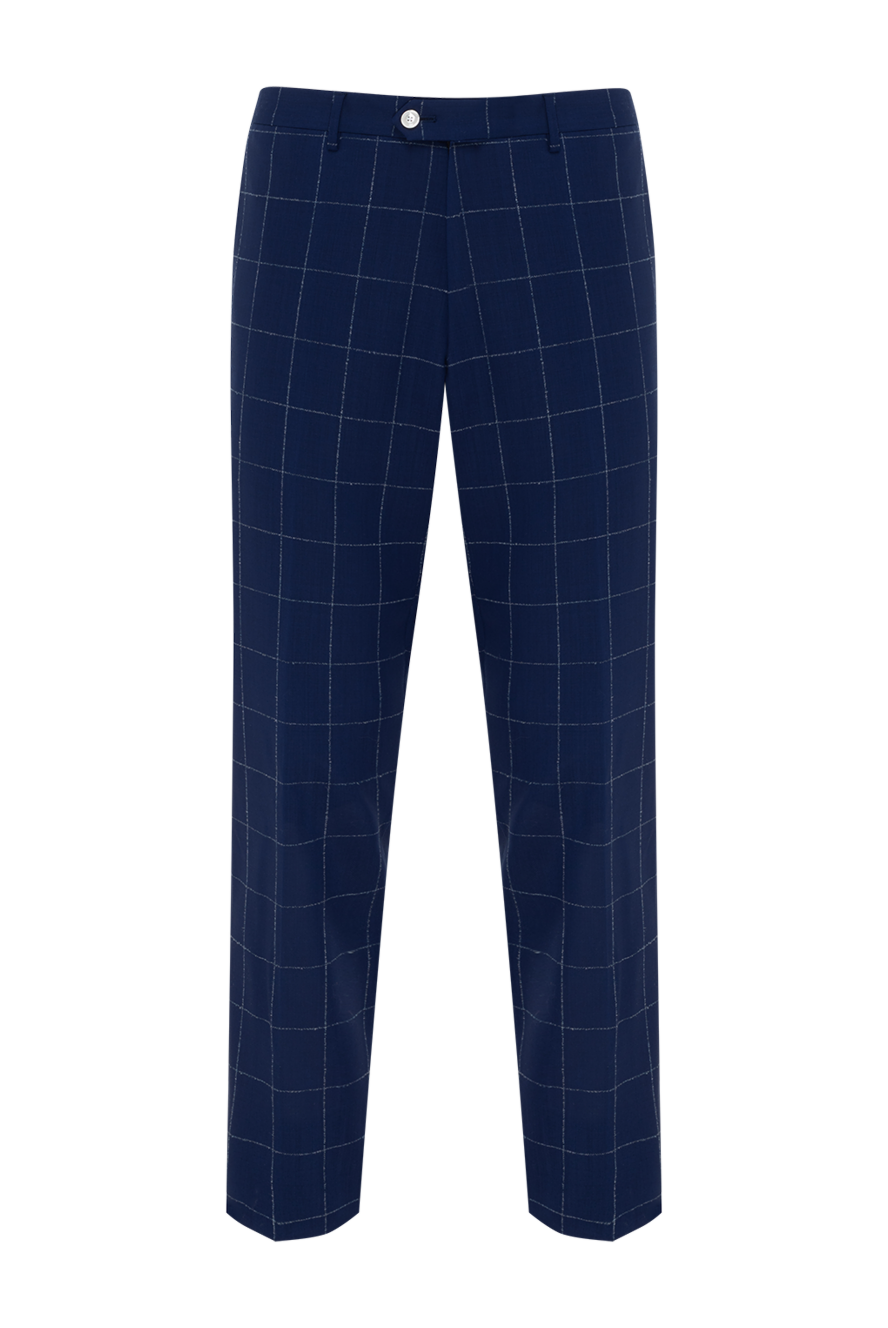 Sartoria Latorre man men's blue checkered wool trousers 180846 - photo 1