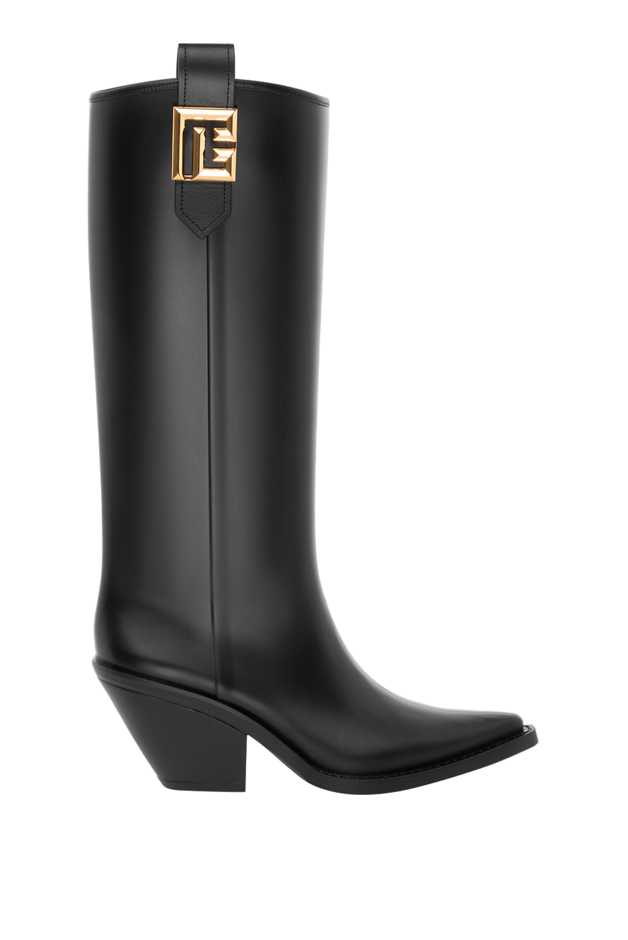 Balmain сапоги женские черные резиновые с логотипом 181137 - фото 1