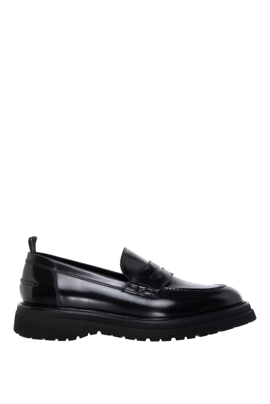 Leather Penny Loafers Black Mens