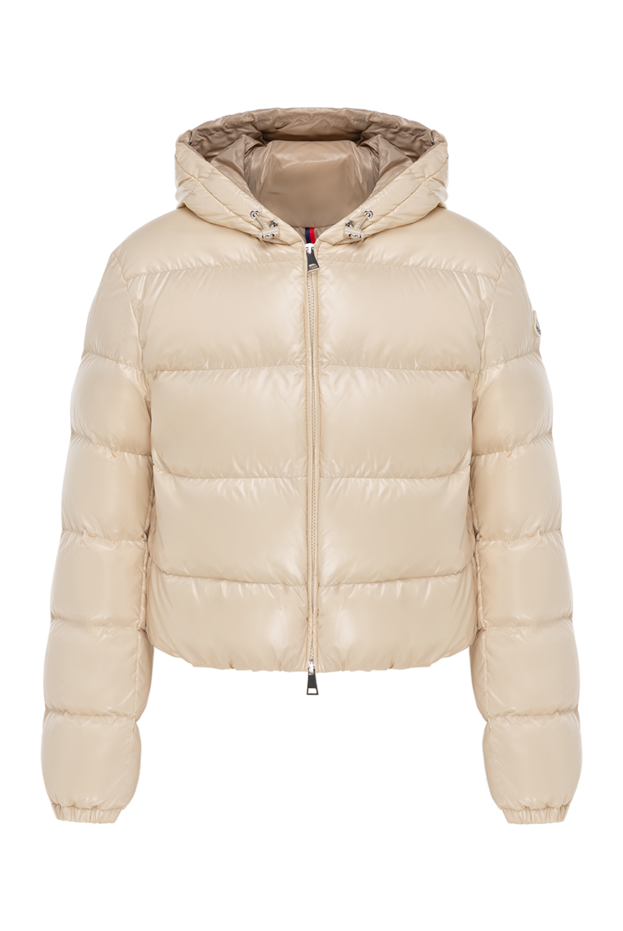 Moncler женские куртка женская бежевая с капюшоном теплая 184940 - фото 1