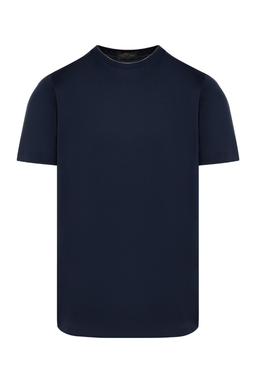 Cesare di Napoli man men's blue t-shirt made of thick cotton 185344 - photo 1