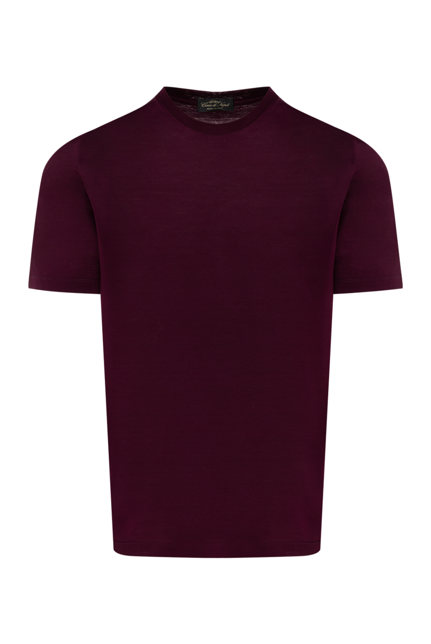 Cesare di Napoli man men's burgundy cotton t-shirt 185346 - photo 1