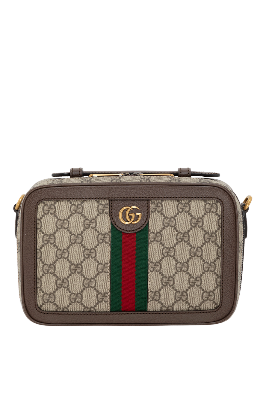 Gucci чоловічі маленька сумка через плече ophidia зі стрічкою web чоловіча бежева 185527 - фото 1