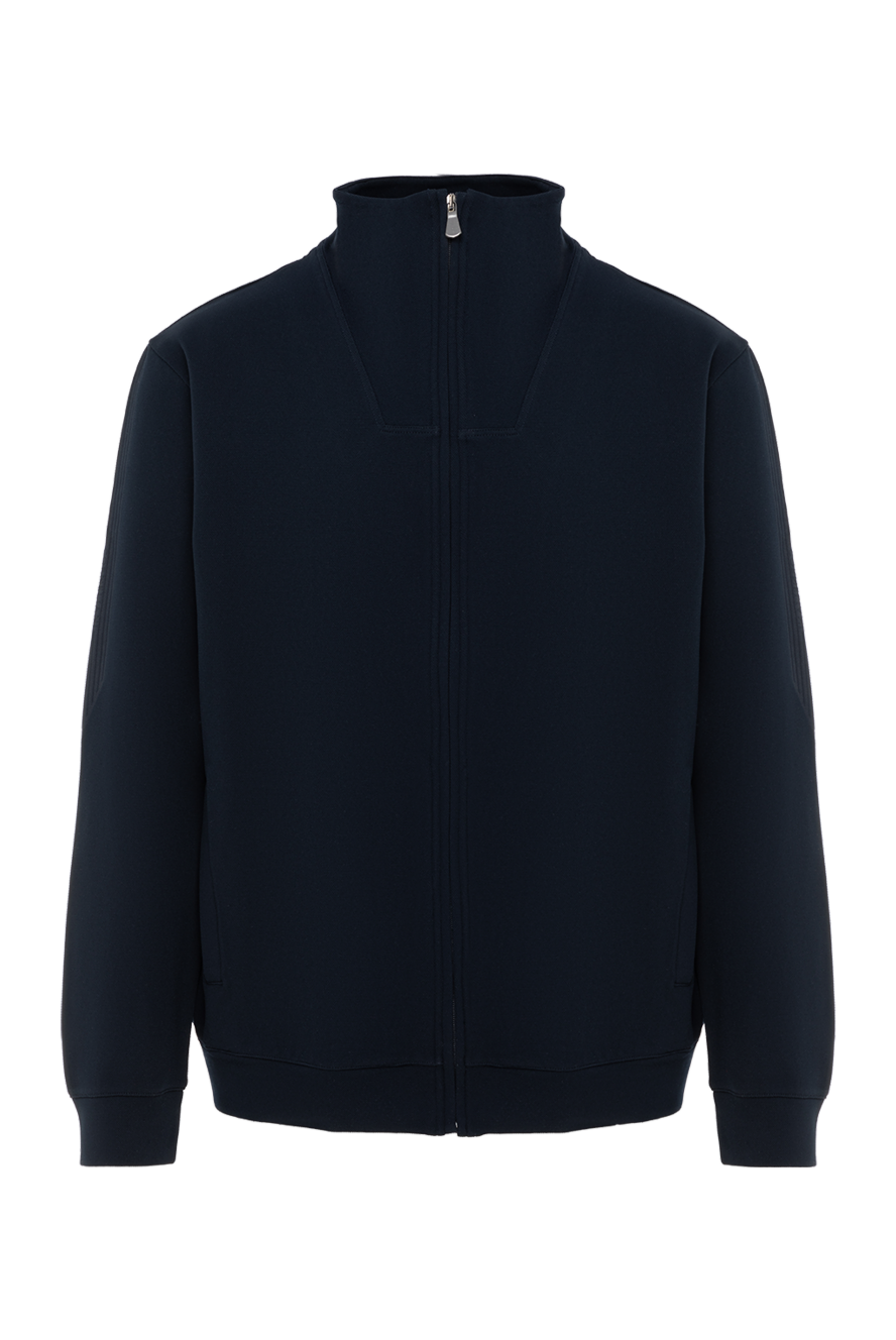 Corneliani базова спортивна кофта з м'якого матеріалу з рельєфними вставками на рукавах 186641 - фото 1