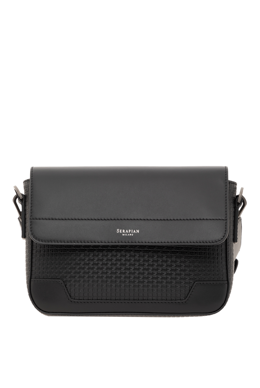 Serapian crossbody bag in stepan finish with calfskin inserts, black 186664 - photo 1