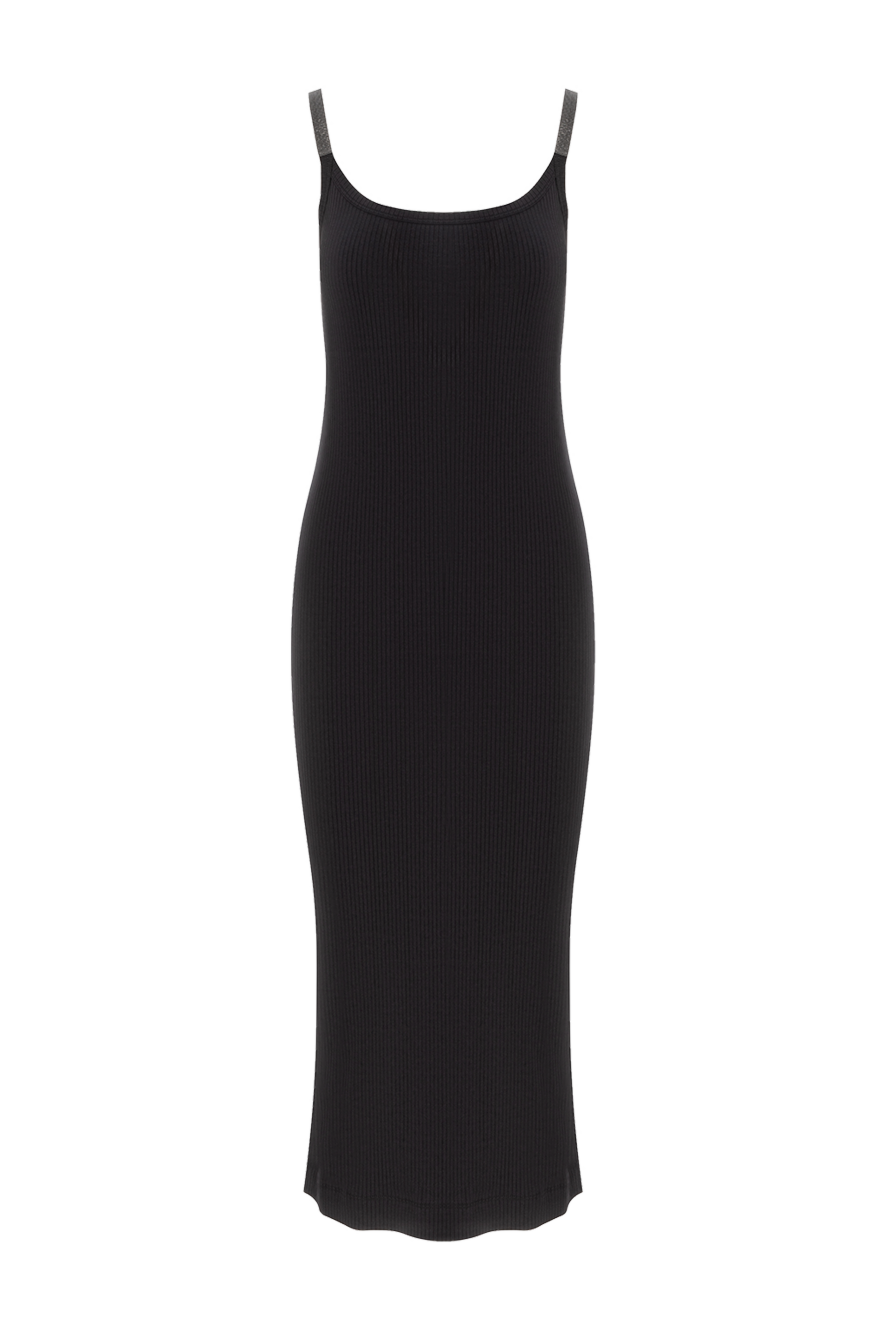 Brunello Cucinelli tank dress in ribbed stretch cotton jersey with elegant straps 188040 - photo 1