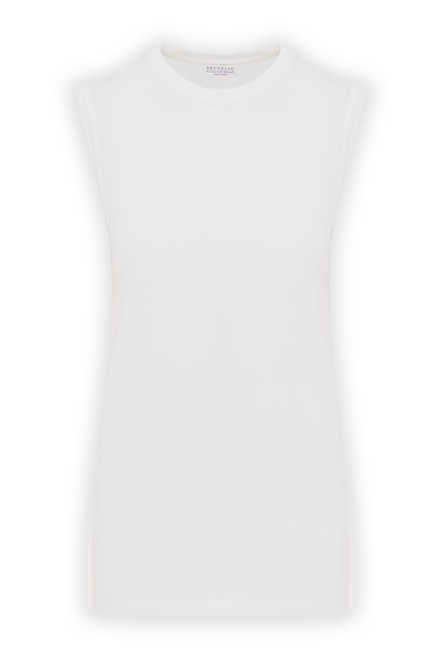 Brunello Cucinelli cotton bodycon top with monile chain 188447 - photo 1