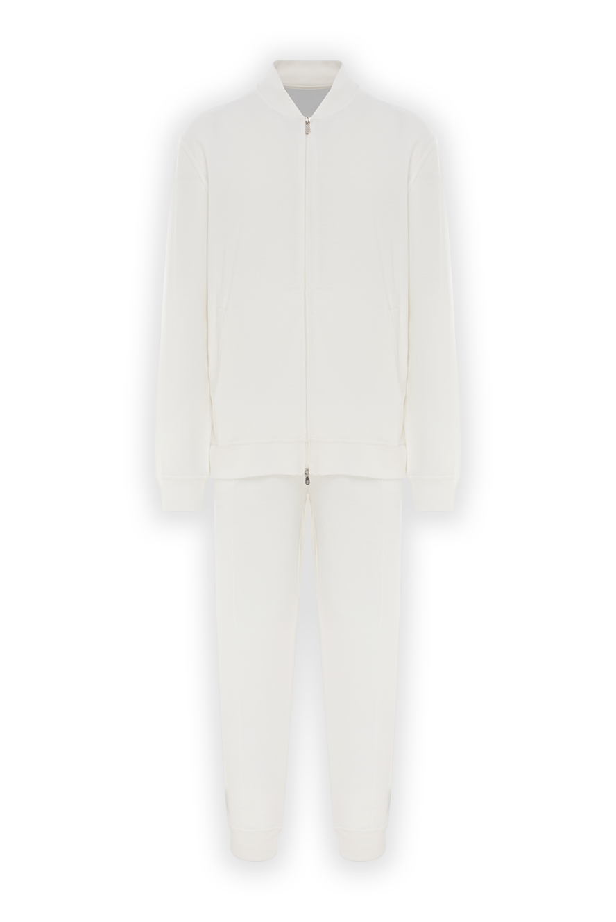 Brunello Cucinelli white cotton tracksuit with zip 188811 - photo 1