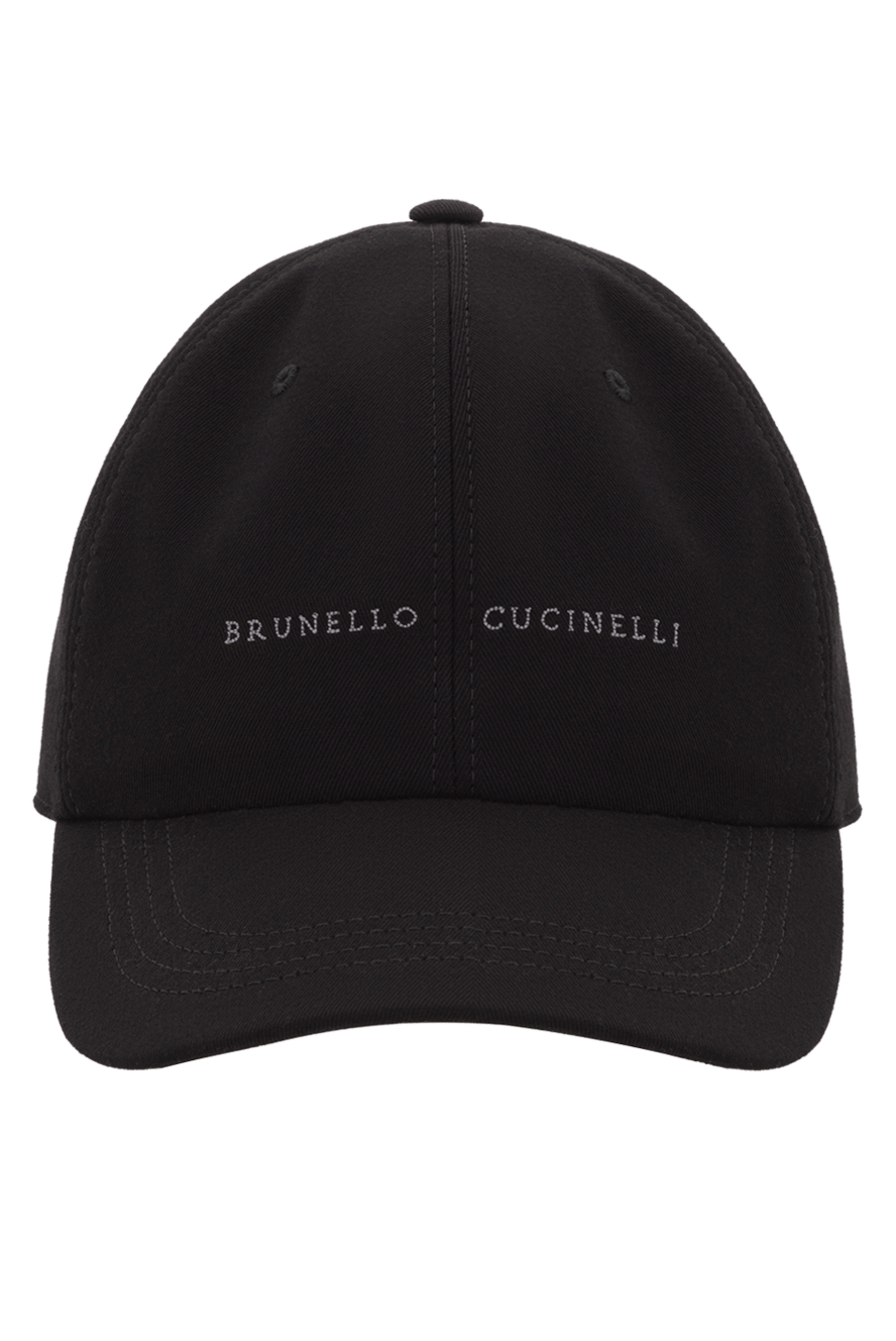Brunello Cucinelli кепка-бейсболка из хлопкового габардина с логотипом черная 188839 - фото 1