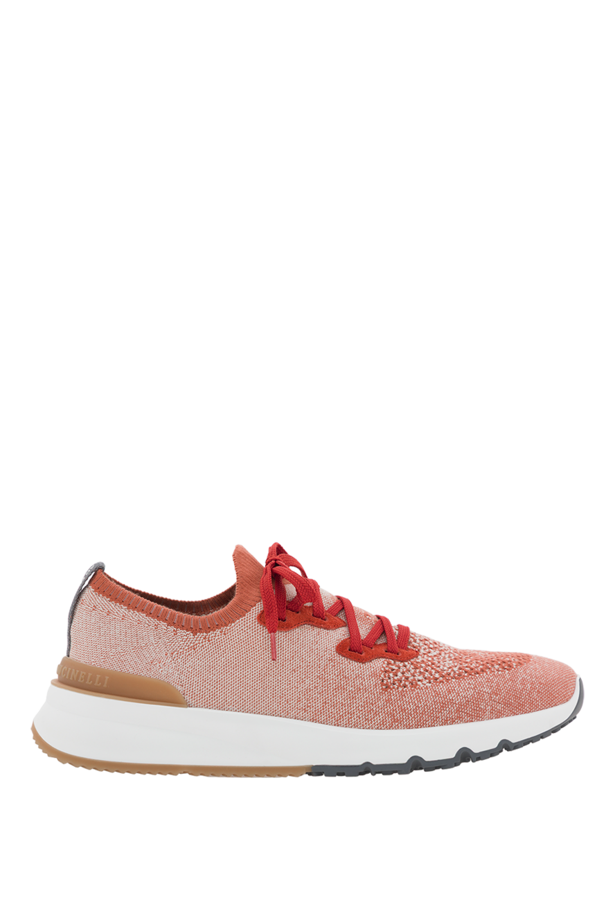 Brunello Cucinelli chine elastic knit sneakers red 188846 - photo 1
