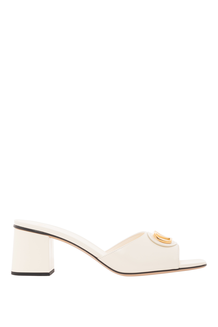 Valentino босоніжки slide із телячої шкіри з оздобленням vlogo signature білі 189348 - фото 1