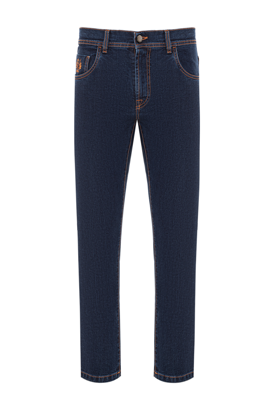 Scissor Scriptor jeans made of thick denim with embroidery on the pocket and contrast stitching 189708 - photo 1
