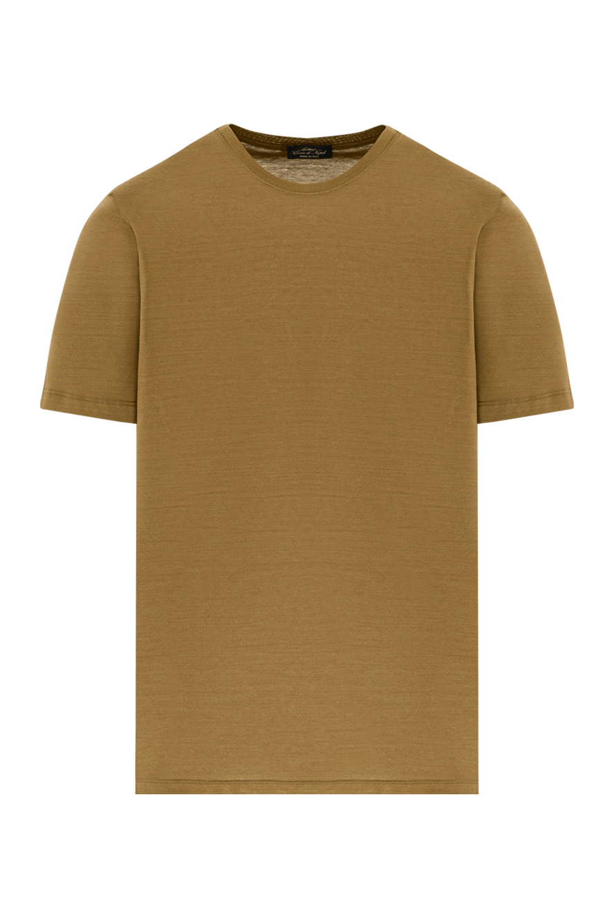 Cesare di Napoli men's cotton t-shirt in mustard yellow with a soft texture 190779 - photo 1