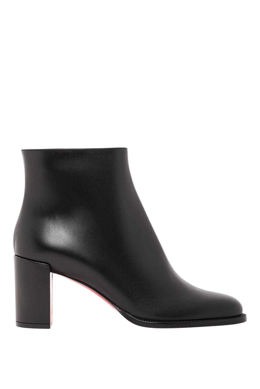 Christian Louboutin жіночі ботильйони adoxa 70 з чорної телячої шкіри з акцентом червоного кольору. 190867 - фото 1