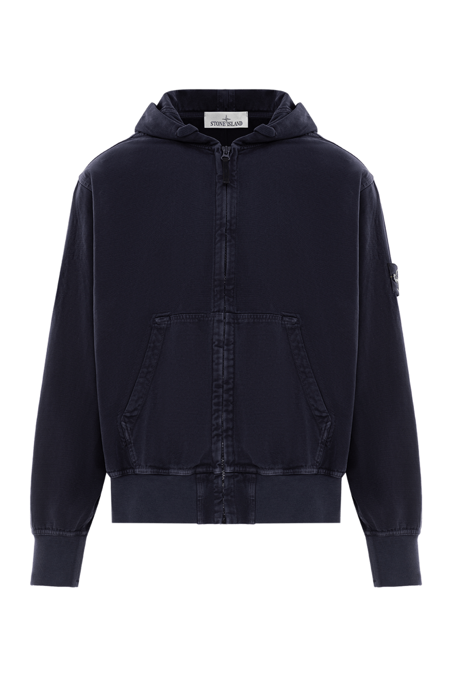 Stone Island худи из органического хлопка-панамы с ребристыми вставками и карманами 191568 - фото 1