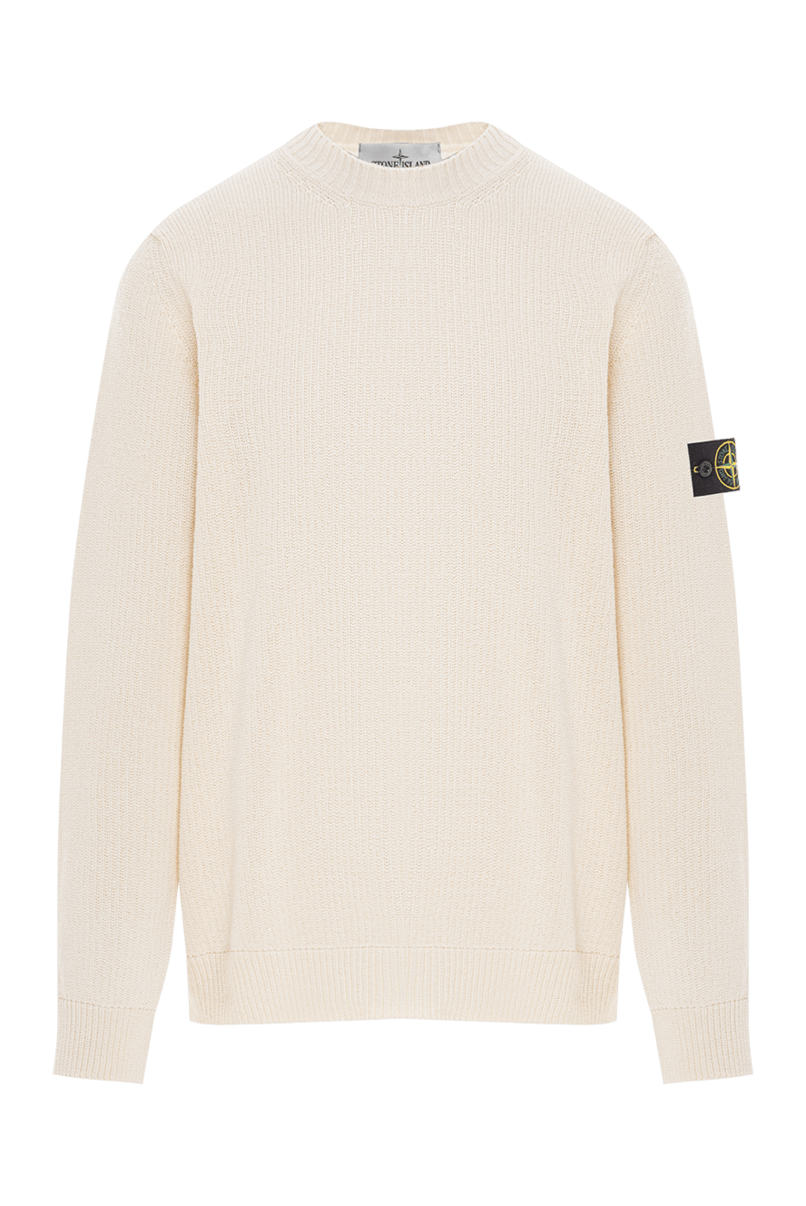 Stone Island вязаный джемпер с круглым вырезом из органического хлопка белый 191625 - фото 1