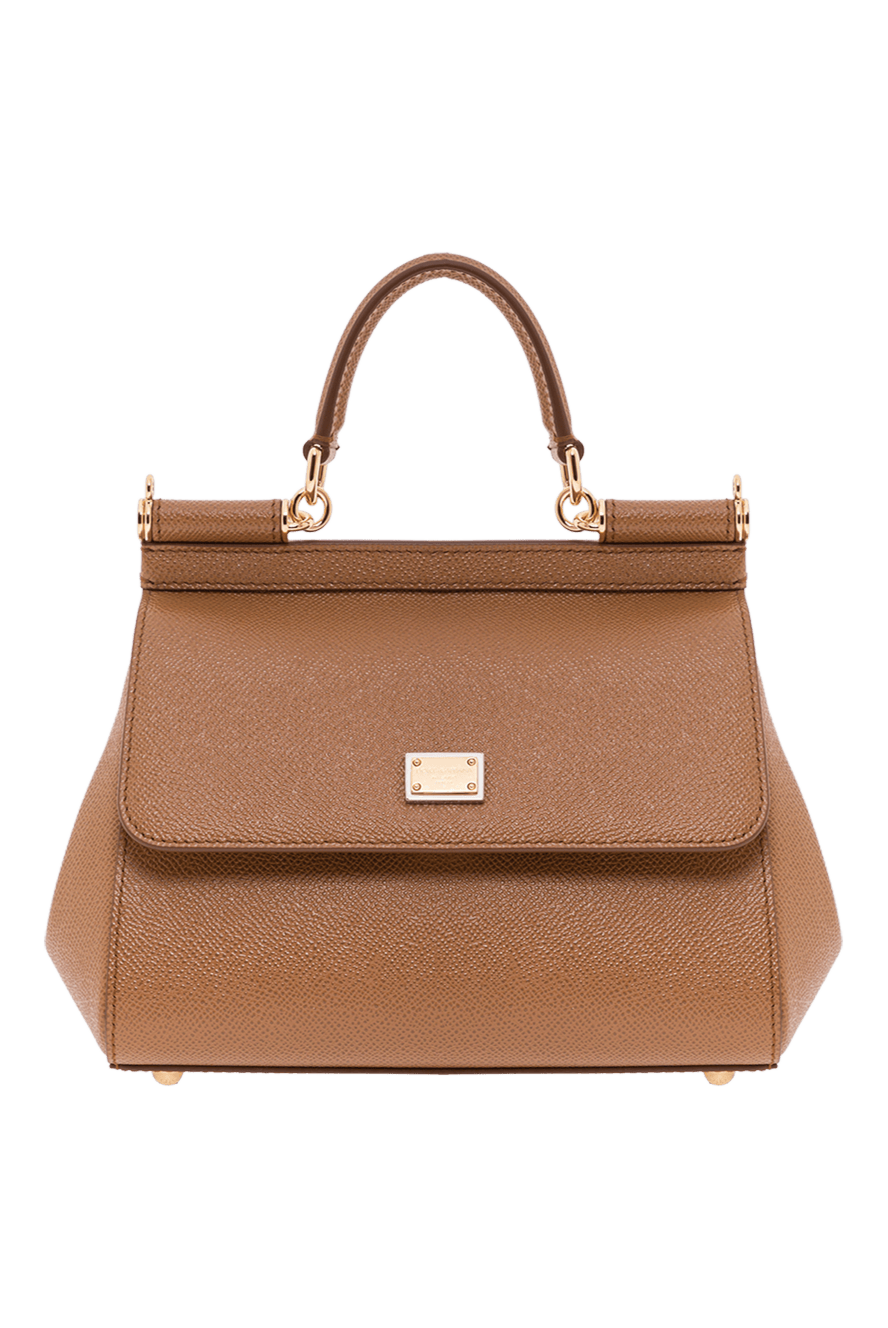 Dolce & Gabbana маленька коричнева сумка sicily з телячої шкіри dauphine 192551 - фото 1