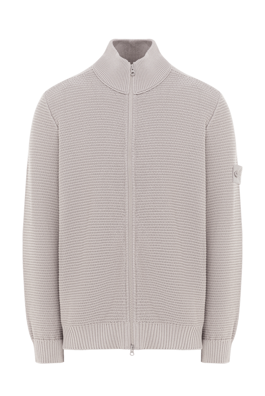 Stone Island свободный кардиган на молнии с карманами серого цвета 192881 - фото 1