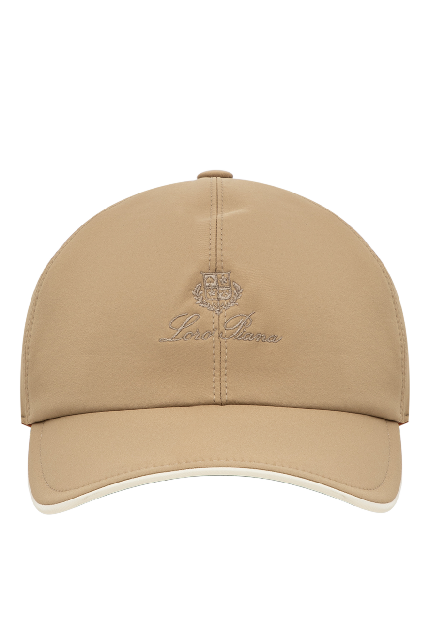 Loro Piana men's sand-colored baseball cap made of matte microfiber with contrast piping 195913 - photo 1