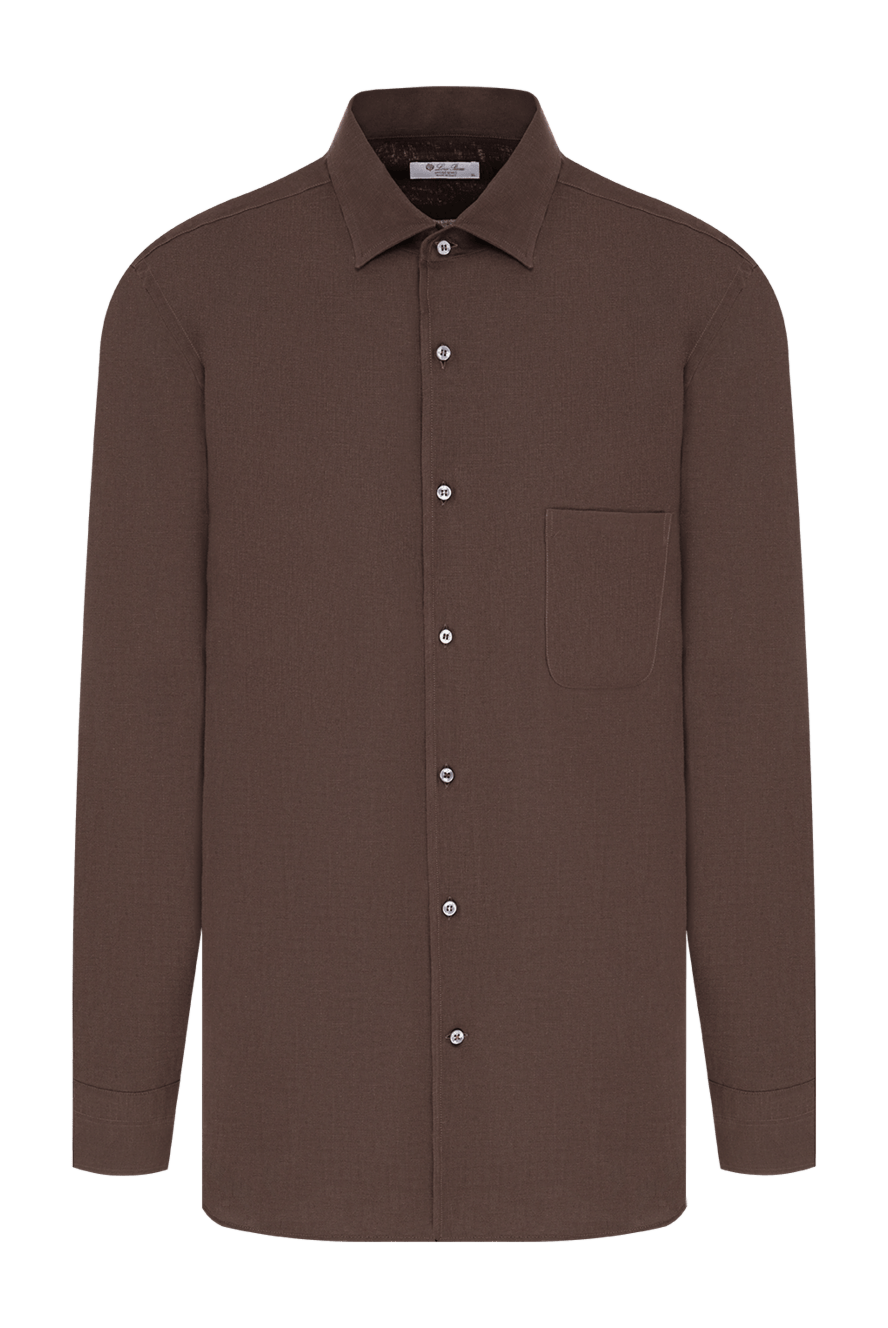 Loro Piana чоловіча трикотажна футболка-поло оливкового кольору з меланжевим ефектом 195920 - фото 1