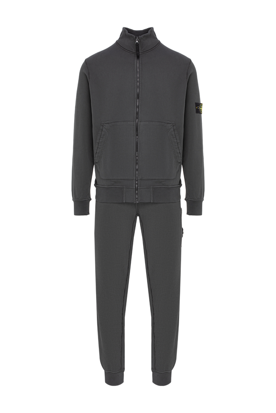 Stone Island серый хлопковый костюм на молнии с высоким воротником 197785 - фото 1