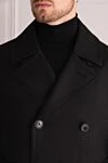 Gucci Black wool coat for men - English turn-down collar. two pockets. Lining: 100% cupra. buttons. 100% wool. Country of manufacture: Italy. Care: specialized cleaning - photo 5