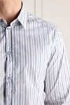Dolce & Gabbana Мужская голубая рубашка в полоску - узор полоска. 72% хлопок, 25% акрил, 3% другие волокна. пуговицы. Страна производитель: Италия. Уход: специализированная чистка - фото 5