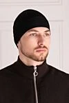 Black wool beanie for men Dolce & Gabbana - 100% wool. Country of manufacture: Italy. Care: specialized cleaning - photo 2