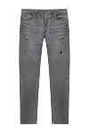 Dolce & Gabbana Men's gray cotton jeans - holes, scuffed effect. 100% cotton. zipper, button. three front pockets, two back pockets. Country of manufacture: Italy. Care: specialized cleaning - photo 1
