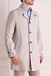 Canali White polyester coat for men - 100% polyester. Buttons. Two welt pockets, two inside pockets. Country of manufacture: Italy. Care: specialized cleaning - photo 3