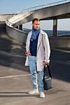 Canali Пальто з поліестеру біле чоловіче - 100% поліестер. Гудзики. Дві прорізні кишені, дві внутрішні кишені. Країна виробник: Італія. Догляд: спеціалізоване чищення - фото 7