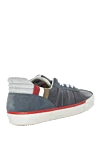 Blue leather sneakers for men Serafini - combination of materials, contrast sole. 100% leather. lacing. height 2 cm. Country of manufacture: Italy. Care: specialized cleaning - photo 4
