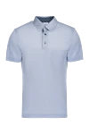 Brioni Blue cotton polo for men - 100% cotton. Buttons. Country of manufacture: Italy. Care: specialized cleaning - photo 1