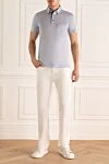 Blue cotton polo for men Brioni - 100% cotton. Buttons. Country of manufacture: Italy. Care: specialized cleaning - photo 2