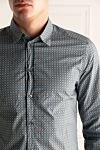 Dolce & Gabbana Мужская синяя хлопковая рубашка с узором - узор мелкая клетка. 100% хлопок. пуговицы. Страна производитель: Италия. Уход: специализированная чистка - фото 5