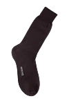 Bresciani Men's brown wool and nylon socks - logo print. 80% wool, 20% nylon. Country of manufacture: Italy. Care: specialized cleaning - photo 1
