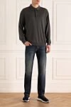 Blue cotton jeans for men Gucci - logo, worn effect, contrasting seams. 100% cotton. Closure: button, zipper. Three side pockets, two back pockets. Country of manufacture: Italy. Care: specialized cleaning - photo 2