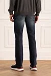 Blue cotton jeans for men Gucci - logo, worn effect, contrasting seams. 100% cotton. Closure: button, zipper. Three side pockets, two back pockets. Country of manufacture: Italy. Care: specialized cleaning - photo 4