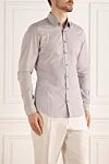 Gucci Men's blue cotton striped shirt - stripe pattern. 100% cotton. Closure: buttons. Country of manufacture: Italy. Care: specialized cleaning - photo 3