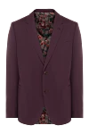 Gucci Пиджак из хлопка и эластана фиолетовый мужской - шлица. 96% хлопок, 4% эластан. три пуговицы. четыре внутренних, три боковых,. 100% шелк. Страна производитель: Италия. Уход: специализированная чистка - фото 1