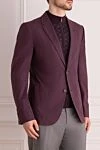 Gucci Пиджак из хлопка и эластана фиолетовый мужской - шлица. 96% хлопок, 4% эластан. три пуговицы. четыре внутренних, три боковых,. 100% шелк. Страна производитель: Италия. Уход: специализированная чистка - фото 3