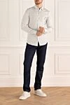 Сорочка из хлопка голубая мужская Gucci - рисунок на кармане. нагрудный карман. 100% хлопок. пуговицы. Страна производитель: Италия. Уход: специализированная чистка - фото 2