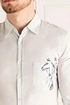 Gucci Сорочка из хлопка голубая мужская - рисунок на кармане. нагрудный карман. 100% хлопок. пуговицы. Страна производитель: Италия. Уход: специализированная чистка - фото 5