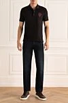 Cotton polo brown for men Gucci - Brand logo embroidery. 100% cotton. Buttons. Country of manufacture: Italy. Care: specialized cleaning - photo 2