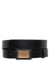 Dolce & Gabbana Black leather belt for men - Metal buckle with brand logo. 100% leather. Size: Width 4cm. Stud. Country of manufacture: Italy. Care: specialized cleaning - photo 1