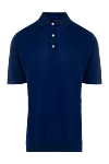 Bertolo Cashmere Men's blue cotton and silk polo - fantasy pattern. 90% cotton, 10% silk. Closure: buttons. Country of manufacture: Italy. Care: specialized cleaning - photo 1