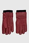 Billionaire Men's burgundy leather gloves - 100% leather. Interior: 100% cashmere. Country of manufacture: Italy. Care: specialized cleaning - photo 3