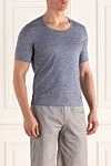 Corneliani Gray cotton T-shirt for men - 100% cotton. Country of manufacture: Italy. Care: specialized cleaning - photo 3