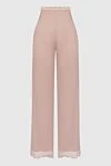 Ermanno Scervino Women's wide silk pants beige - silk. elastic belt. Country of manufacture: Italy. Care: specialized cleaning - photo 1