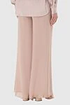 Ermanno Scervino Women's wide silk pants beige - silk. elastic belt. Country of manufacture: Italy. Care: specialized cleaning - photo 3